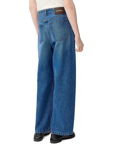 Loewe Men's Dark Washed Barrel Jeans - Vintage Blue - Size 40 | Thumbnail 3