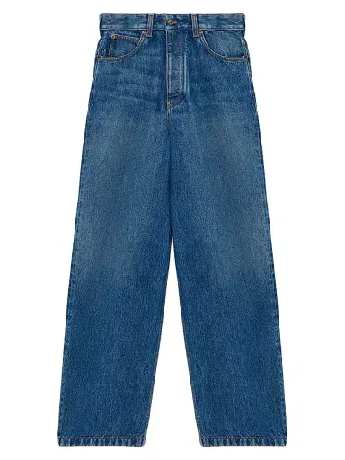 Loewe Men's Dark Washed Barrel Jeans - Vintage Blue - Size 40 | Thumbnail 1