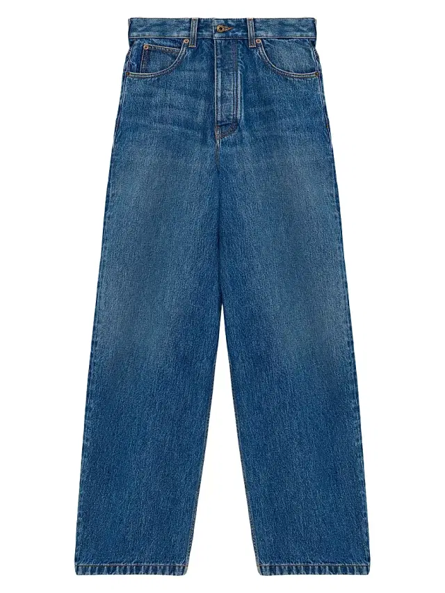 LOEWE Men's Dark Washed Barrel Jeans - Vintage Blue