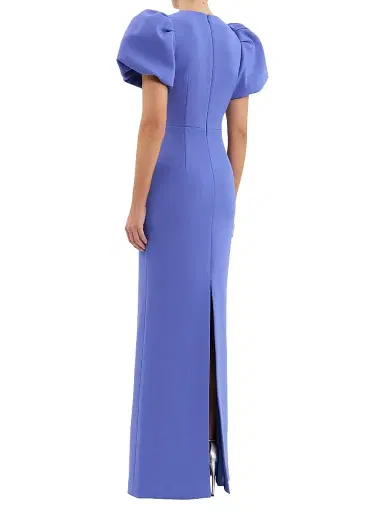 Rebecca Vallance Women's Violette Puff-Sleeve Bow Gown - Periwinkle Blue | Thumbnail 3