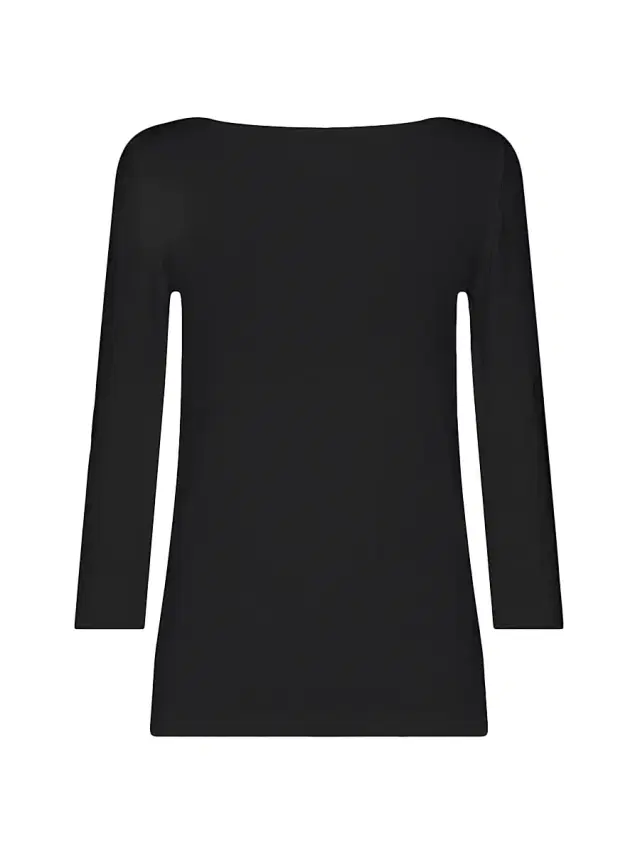 Women's Cordoba Boatneck Three-Quarter Sleeve Top - Black