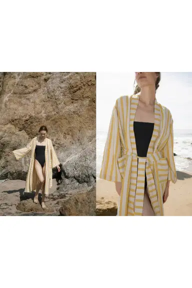 Parachute Linen Stripe Robe | Thumbnail 9 Parachute Linen Stripe Robe | Thumbnail 9