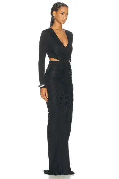 Atlein V-Neck Cut Out Pocket Gown | Thumbnail 2