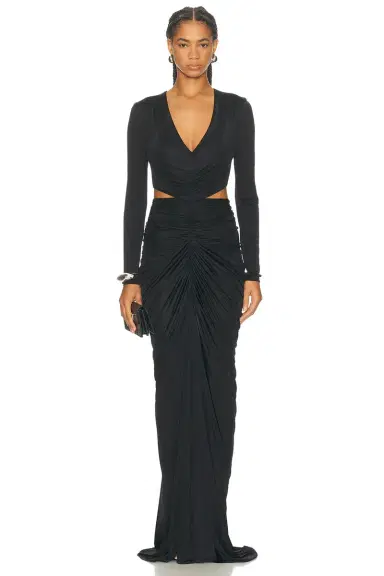 Atlein V-Neck Cut Out Pocket Gown | Thumbnail 1