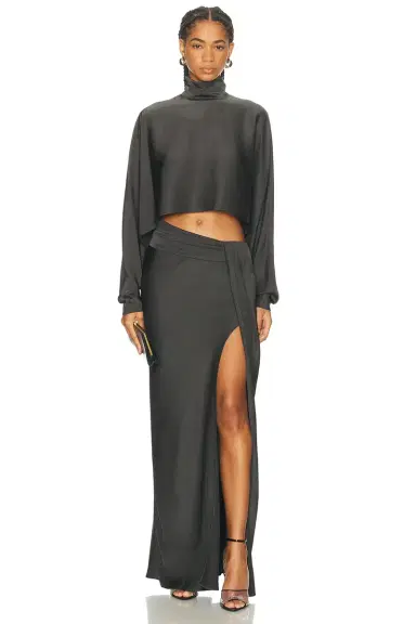 LaPointe Lightweight Satin Caftan Top | Thumbnail 4