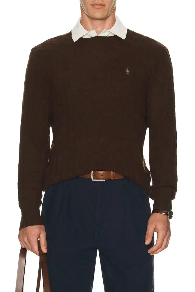 Polo Ralph Lauren Wool Cashmere Cable Knit Crewneck Sweater
