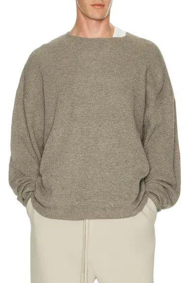 Fear of God ESSENTIALS Waffle Long Sleeve Crewneck Sweater | Thumbnail 1