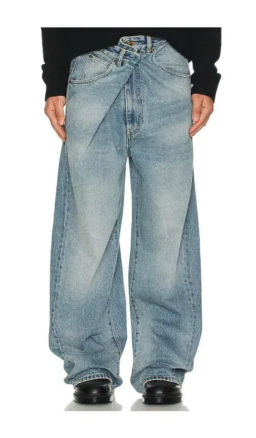 DARKPARK Ined Fold Over Denim Pants