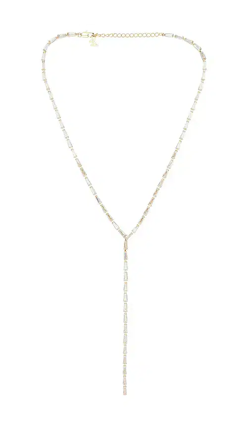 Cz Multi Baguette Tennis Lariat Necklace