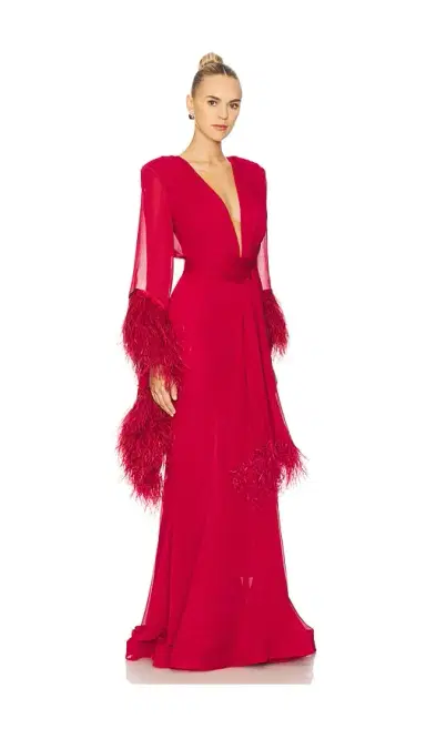Bronx and Banco Geisha V-Neck Gown | Thumbnail 2 Bronx and Banco Geisha V-Neck Gown | Thumbnail 2