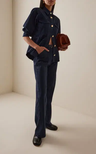 RÙADH The Odette High-Rise Cotton-Sateen Pants | Thumbnail 2