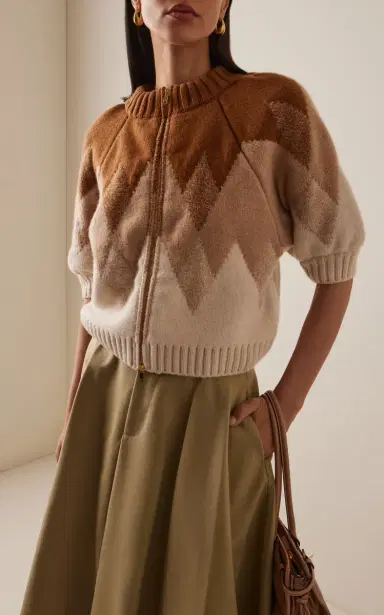 RÙADH The Innes Puff-Sleeve Jacquard Wool Top | Thumbnail 2 RÙADH The Innes Puff-Sleeve Jacquard Wool Top | Thumbnail 2