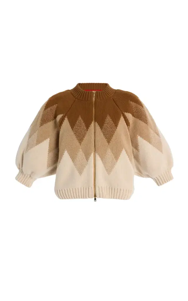 RÙADH The Innes Puff-Sleeve Jacquard Wool Top