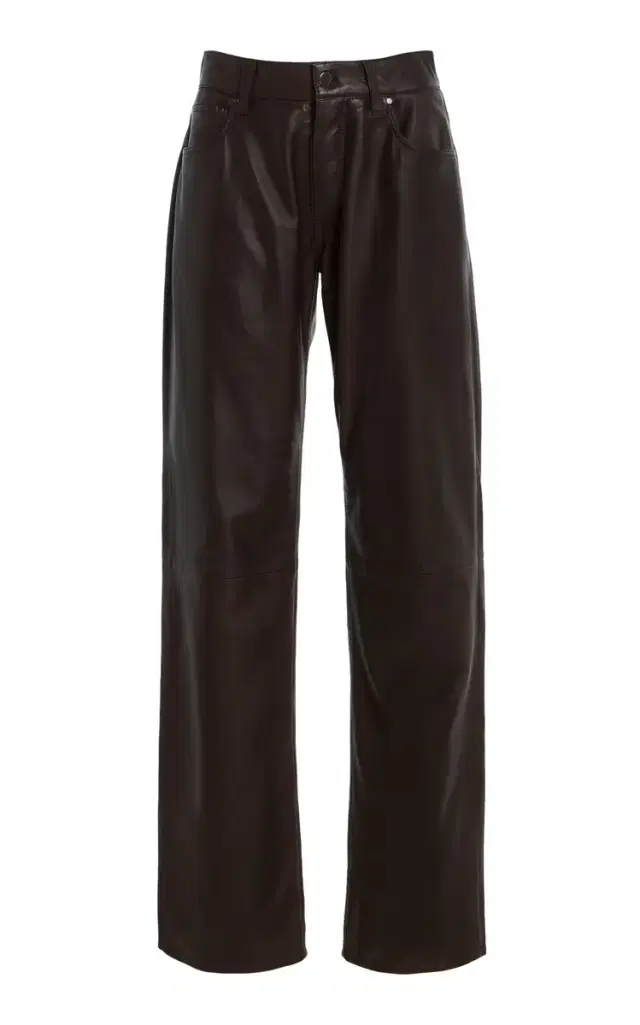 EB Denim Low Rise Baggy Leather Pants