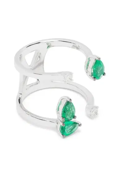 STEFERE Emerald Diamond Open Ring | Thumbnail 6