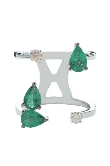 STEFERE Emerald Diamond Open Ring | Thumbnail 1