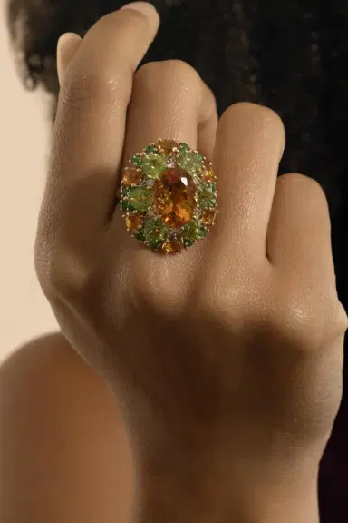STEFERE Green Garnet Citrine Dome Ring | Thumbnail 3
