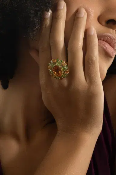 STEFERE Green Garnet Citrine Dome Ring | Thumbnail 4