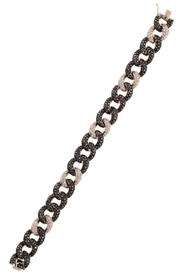 STEFERE Mixed Diamond Curb Link Bracelet