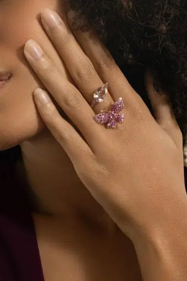 STEFERE Pink Sapphire Butterfly Open Ring | Thumbnail 3