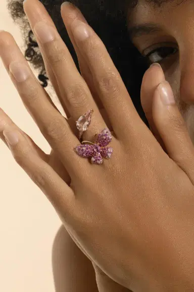 STEFERE Pink Sapphire Butterfly Open Ring | Thumbnail 4