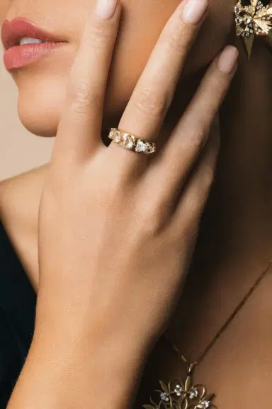 CAROL KAUFFMANN White Sapphire Diamond Mandala Domino Ring | Thumbnail 2 CAROL KAUFFMANN White Sapphire Diamond Mandala Domino Ring | Thumbnail 2