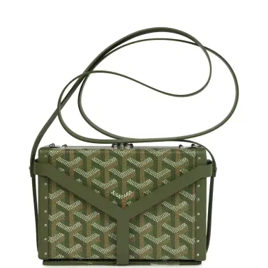 goyard Goyard Goyardine Canvas Khaki Minaudière Trunk Bag Palladium Hardware | Thumbnail 4 goyard Goyard Goyardine Canvas Khaki Minaudière Trunk Bag Palladium Hardware | Thumbnail 4
