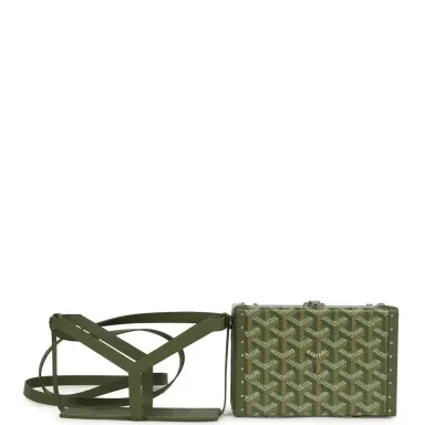 goyard Goyard Goyardine Canvas Khaki Minaudière Trunk Bag Palladium Hardware | Thumbnail 6 goyard Goyard Goyardine Canvas Khaki Minaudière Trunk Bag Palladium Hardware | Thumbnail 6