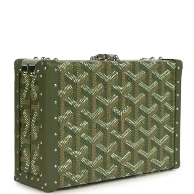 goyard Goyard Goyardine Canvas Khaki Minaudière Trunk Bag Palladium Hardware | Thumbnail 7 goyard Goyard Goyardine Canvas Khaki Minaudière Trunk Bag Palladium Hardware | Thumbnail 7