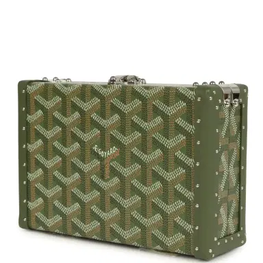 goyard Goyard Goyardine Canvas Khaki Minaudière Trunk Bag Palladium Hardware | Thumbnail 8 goyard Goyard Goyardine Canvas Khaki Minaudière Trunk Bag Palladium Hardware | Thumbnail 8