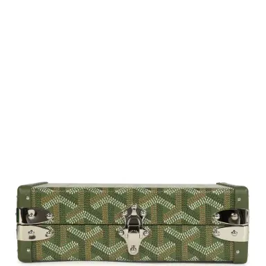 goyard Goyard Goyardine Canvas Khaki Minaudière Trunk Bag Palladium Hardware | Thumbnail 9 goyard Goyard Goyardine Canvas Khaki Minaudière Trunk Bag Palladium Hardware | Thumbnail 9