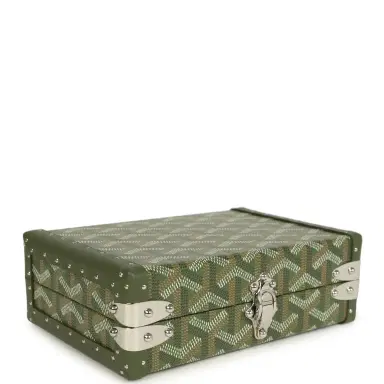 goyard Goyard Goyardine Canvas Khaki Minaudière Trunk Bag Palladium Hardware | Thumbnail 10 goyard Goyard Goyardine Canvas Khaki Minaudière Trunk Bag Palladium Hardware | Thumbnail 10