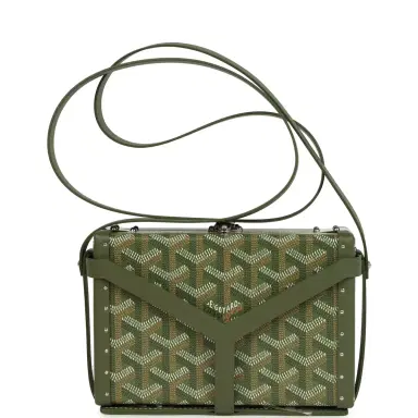 goyard Goyard Goyardine Canvas Khaki Minaudière Trunk Bag Palladium Hardware | Thumbnail 1 goyard Goyard Goyardine Canvas Khaki Minaudière Trunk Bag Palladium Hardware | Thumbnail 1