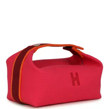 HERMÈS Hermes Bride A Brac Carre Case PM Hibiscus Canvas Palladium Hardware | Thumbnail 2 HERMÈS Hermes Bride A Brac Carre Case PM Hibiscus Canvas Palladium Hardware | Thumbnail 2