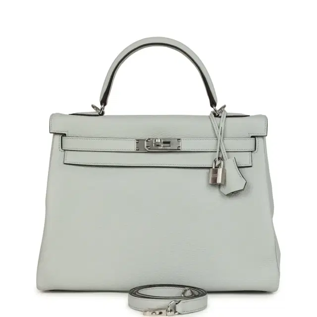 hermes Hermes Kelly Retourne 32 Bleu Pale Clemence Palladium Hardware