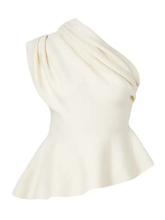 Aimee Asymmetric One-shoulder Wool-blend Peplum Top