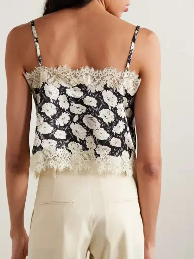 DÔEN Loure Lace-trimmed Floral-print Silk-satin Camisole | Thumbnail 3 DÔEN Loure Lace-trimmed Floral-print Silk-satin Camisole | Thumbnail 3