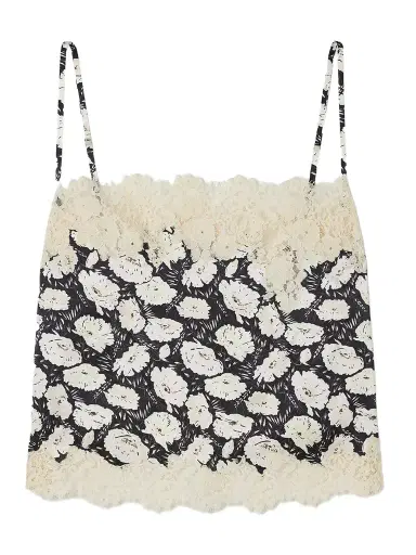 DÔEN Loure Lace-trimmed Floral-print Silk-satin Camisole | Thumbnail 1 DÔEN Loure Lace-trimmed Floral-print Silk-satin Camisole | Thumbnail 1