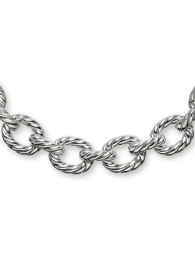 David Yurman Women's Sculpted Cable Oval Link Sterling Silver Necklace - Silver | Thumbnail 3 David Yurman Women's Sculpted Cable Oval Link Sterling Silver Necklace - Silver | Thumbnail 3