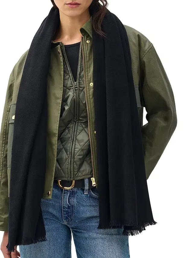 rag & bone Women's Joni Wool Scarf - Black