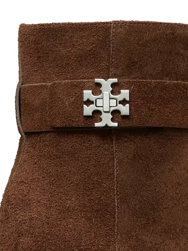 Tory Burch Women's Turnlock 75MM Suede Ankle Boots - Dark Cocoa | Thumbnail 3 Tory Burch Women's Turnlock 75MM Suede Ankle Boots - Dark Cocoa | Thumbnail 3