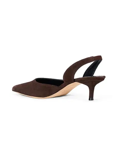 Staud Women's Sebastian 55MM Suede Slingback Pumps - Espresso - Size 9 | Thumbnail 3