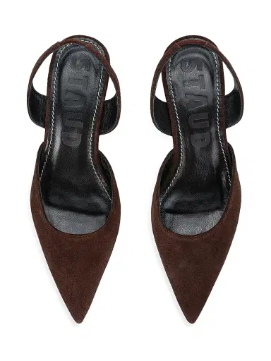Staud Women's Sebastian 55MM Suede Slingback Pumps - Espresso - Size 9 | Thumbnail 4
