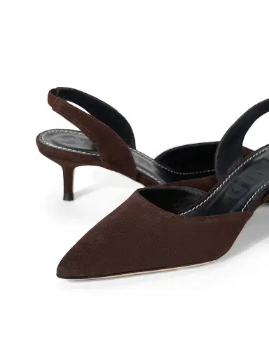 Staud Women's Sebastian 55MM Suede Slingback Pumps - Espresso - Size 9 | Thumbnail 5