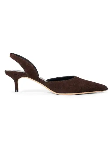 Staud Women's Sebastian 55MM Suede Slingback Pumps - Espresso - Size 9 | Thumbnail 1