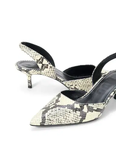 Staud Women's Sebastian Snake-Embossed Leather Slingback Pumps | Thumbnail 5