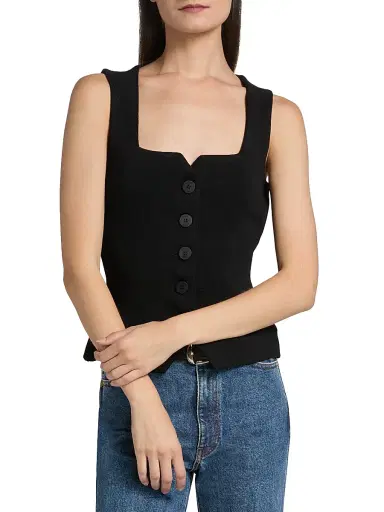 Staud Women's Marisa Vest Top - Black - Size XL | Thumbnail 3