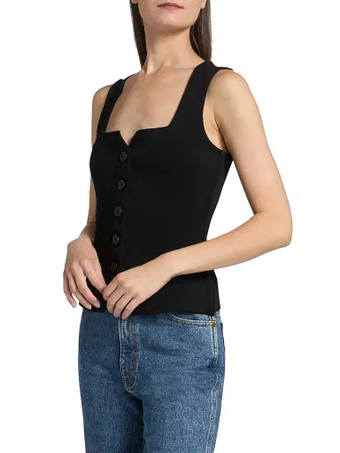 Staud Women's Marisa Vest Top - Black - Size XL | Thumbnail 4