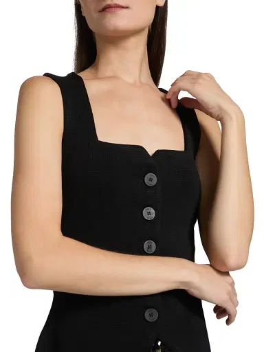 Staud Women's Marisa Vest Top - Black - Size XL | Thumbnail 6