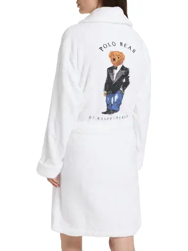 Polo Ralph Lauren Women's Iconic Bear Short Printed Robe | Thumbnail 5 Polo Ralph Lauren Women's Iconic Bear Short Printed Robe | Thumbnail 5
